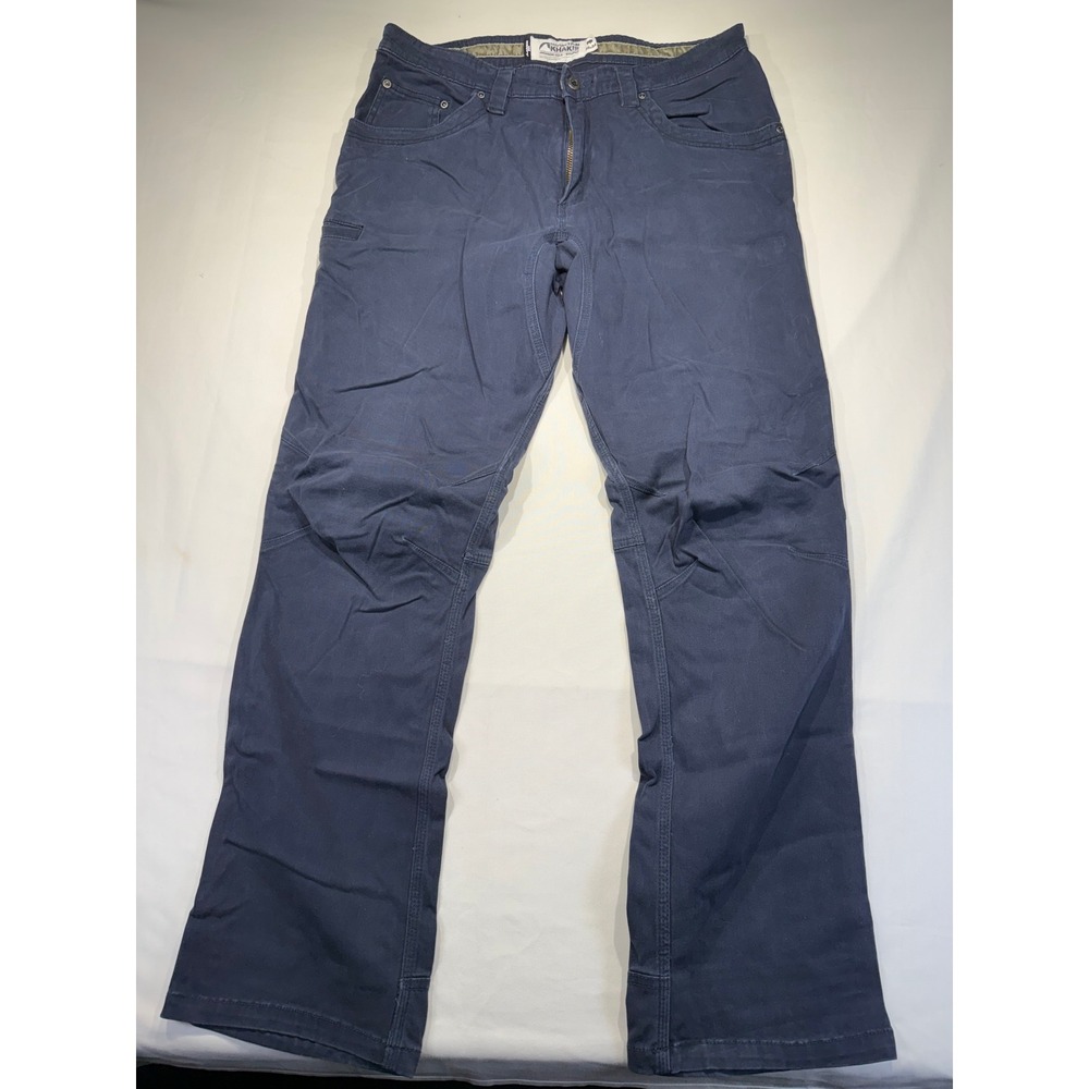 Mountain Khakis Mens Classic Fit Navy Blue Cotton Stretch Utility Pants 36x34